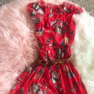 A red floral dress 🌷🌸